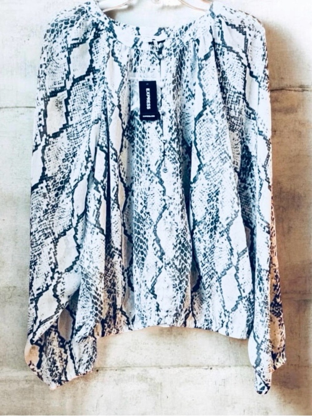 NWT Express Snakeskin Print Sheer Blouse